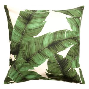 Leaf-print cushion cover