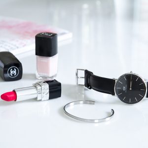 Daniel Wellington classic watch and cuff vogue magazine lipstick nail lacquer Blog post on Lifetime-pieces.com